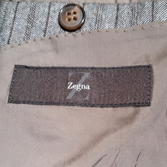 Z Zegna Men's Sport Coat Jacket City Fit Gray Striped Wool 2Btn Size 42R - Picture 8 of 9